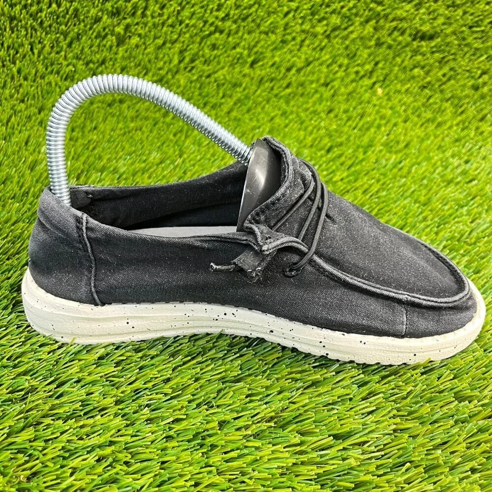Hey Dude Wendy L Womens Size 5 Black Walking Breathable‎ Shoes Slip Ons